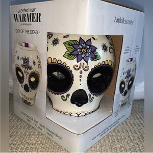 AmbiEscent Day Of The Dead Sugar Skull Large Wax Warmer Halloween NEW In…